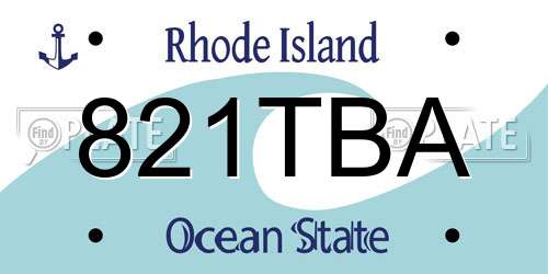 821TBA Rhode Island License Plate