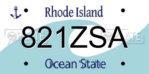 821ZSA Rhode Island License Plate