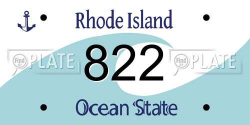 822 Rhode Island License Plate