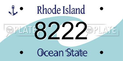 8222 Rhode Island License Plate