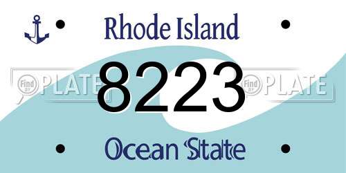 8223 Rhode Island License Plate