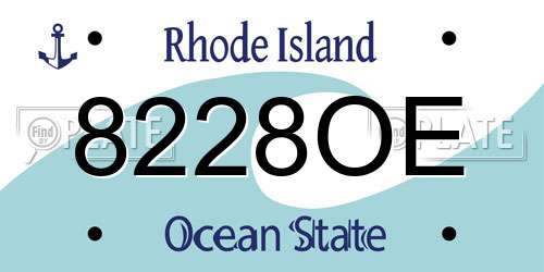 8228OE Rhode Island License Plate