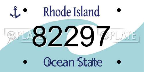 82297 Rhode Island License Plate
