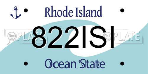 822ISI Rhode Island License Plate