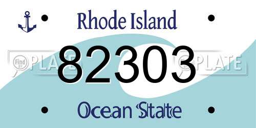 82303 Rhode Island License Plate