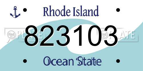 823103 Rhode Island License Plate