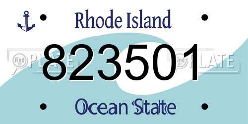 823501 Rhode Island License Plate