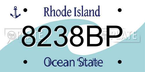 8238BP Rhode Island License Plate