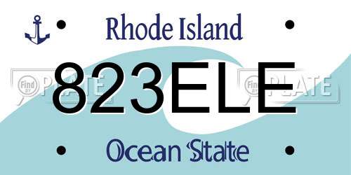 823ELE Rhode Island License Plate