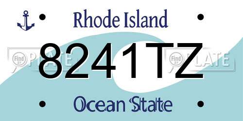 8241TZ Rhode Island License Plate