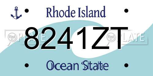 8241ZT Rhode Island License Plate