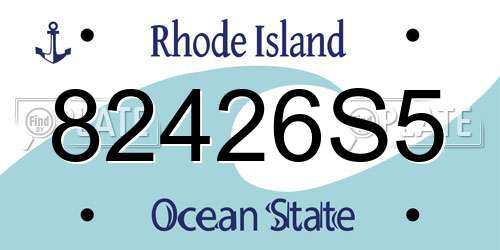 82426S5 Rhode Island License Plate