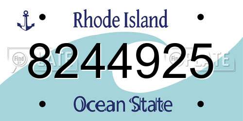 8244925 Rhode Island License Plate