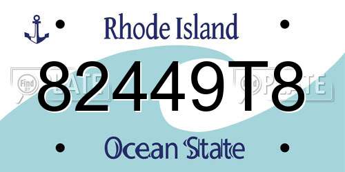 82449T8 Rhode Island License Plate