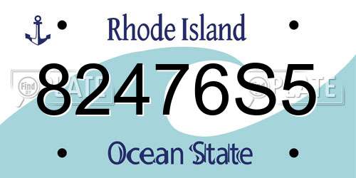 82476S5 Rhode Island License Plate