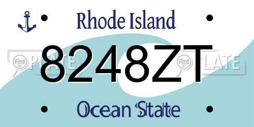 8248ZT Rhode Island License Plate