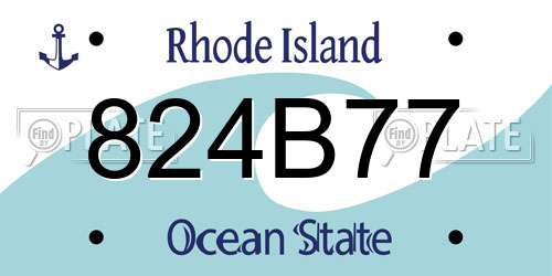 824B77 Rhode Island License Plate