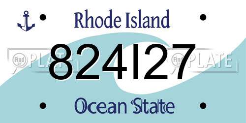 824I27 Rhode Island License Plate