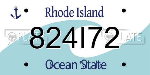 824I72 Rhode Island License Plate