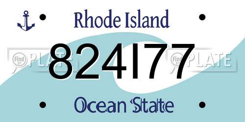 824I77 Rhode Island License Plate