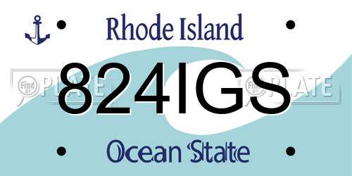 824IGS Rhode Island License Plate