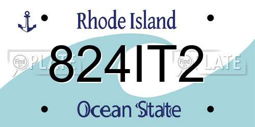 824IT2 Rhode Island License Plate