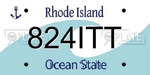 824ITT Rhode Island License Plate
