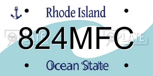 824MFC Rhode Island License Plate