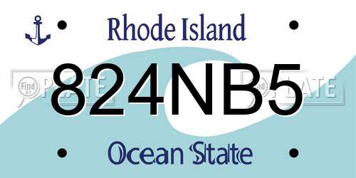 824NB5 Rhode Island License Plate