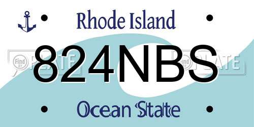 824NBS Rhode Island License Plate