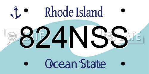824NSS Rhode Island License Plate