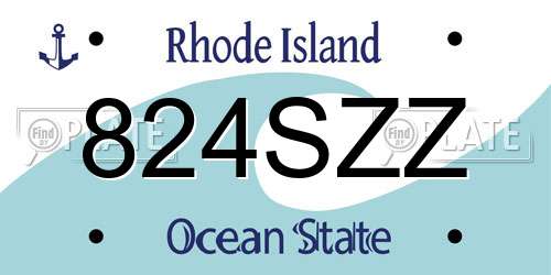 824SZZ Rhode Island License Plate