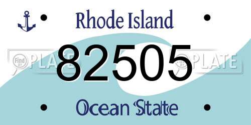 82505 Rhode Island License Plate
