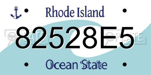 82528E5 Rhode Island License Plate