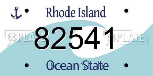 82541 Rhode Island License Plate