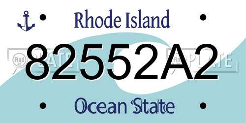 82552A2 Rhode Island License Plate