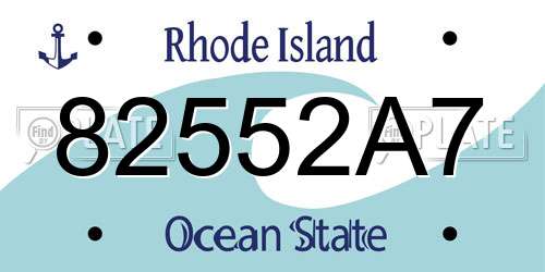 82552A7 Rhode Island License Plate