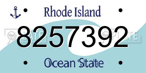 8257392 Rhode Island License Plate