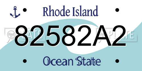 82582A2 Rhode Island License Plate