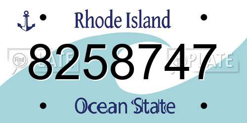 8258747 Rhode Island License Plate
