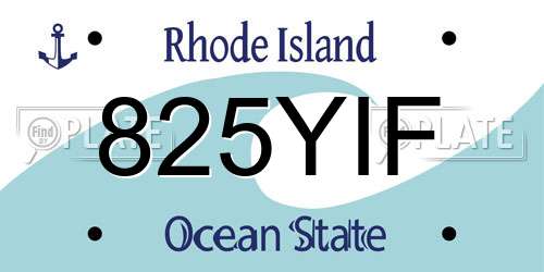 825YIF Rhode Island License Plate