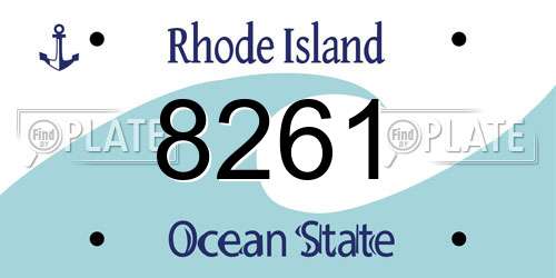 8261 Rhode Island License Plate