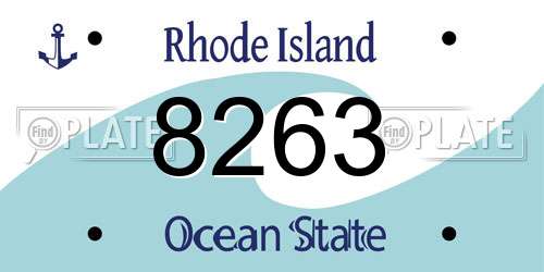 8263 Rhode Island License Plate