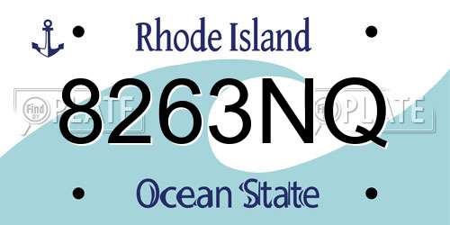 8263NQ Rhode Island License Plate