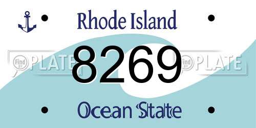 8269 Rhode Island License Plate