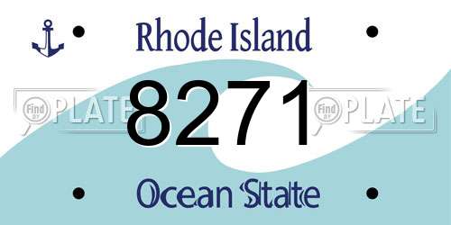 8271 Rhode Island License Plate
