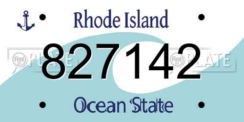 827142 Rhode Island License Plate