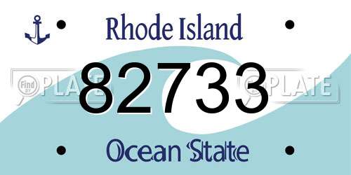 82733 Rhode Island License Plate
