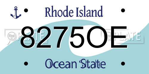 8275OE Rhode Island License Plate
