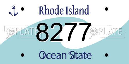 8277 Rhode Island License Plate